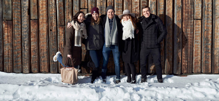 Students in the snow