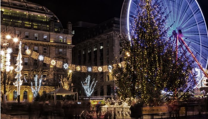 Glasgow City Center at Christmas