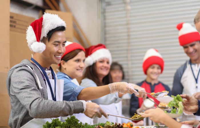 Volunteers at soup kitchen